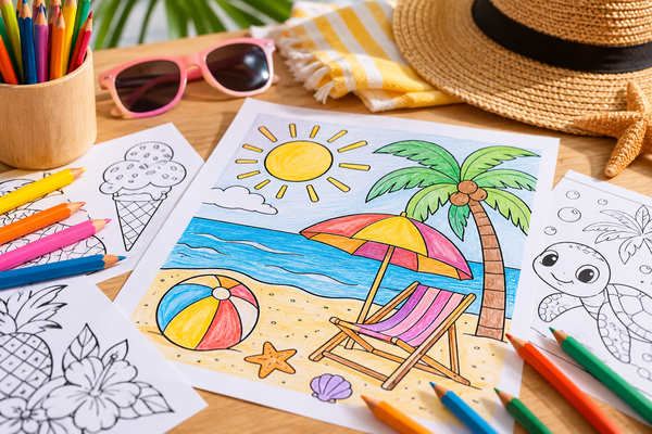 zomerse kleurpret aan het strand